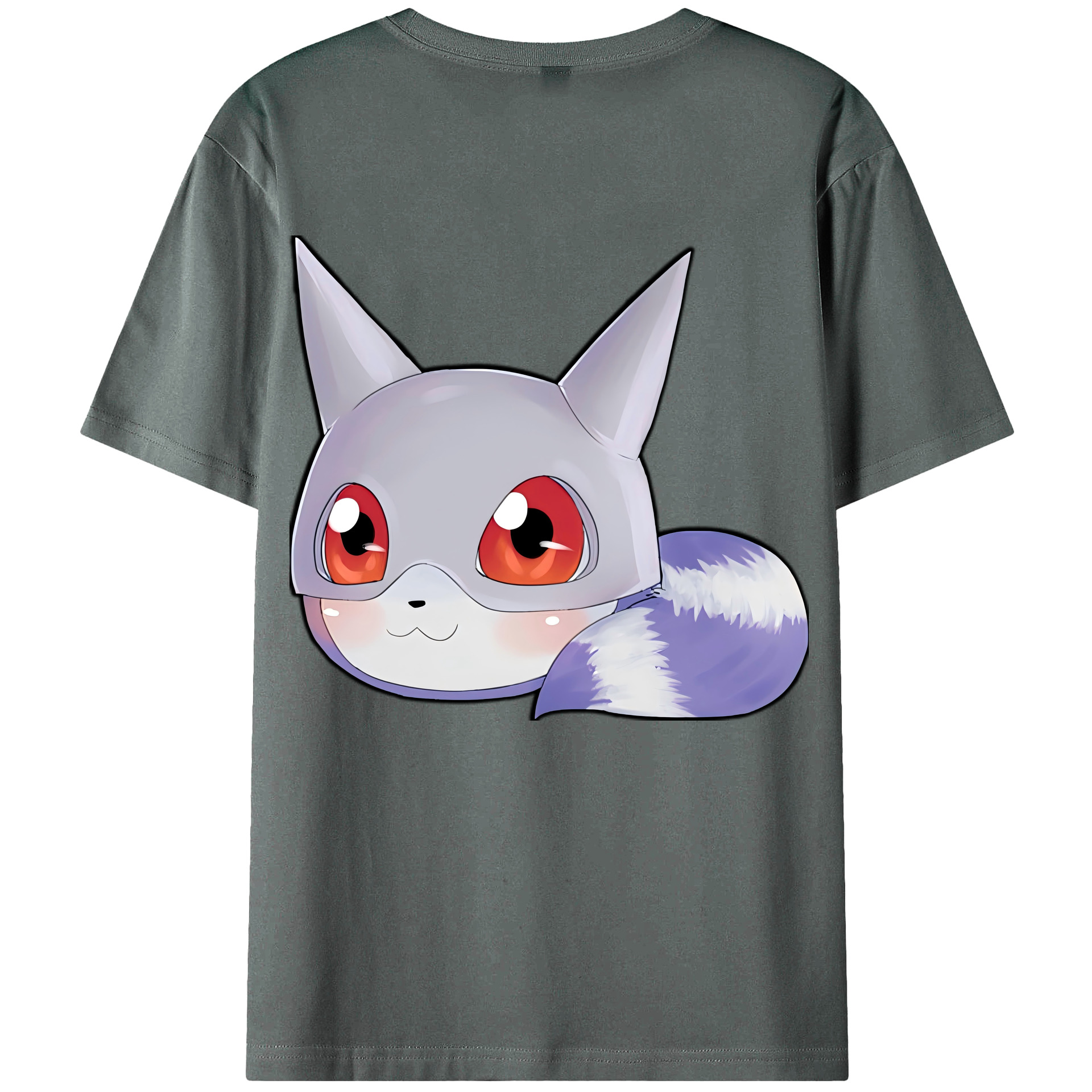 （画像用） Digimon デジタルモンスター/デジモン 綿100％ メンズ半袖Tシャツ（バックプリント） 通気性